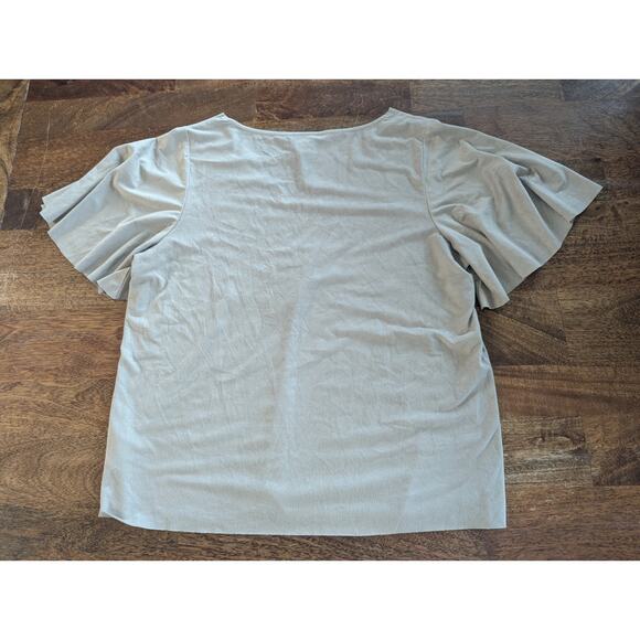 Women's shirt top size medium Worthington suede vneck soft brown EUC - Picture 6 of 6